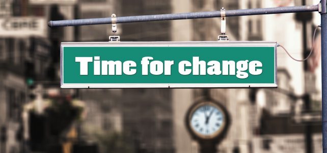 Seminare und Weiterbildung Schild Time for Change